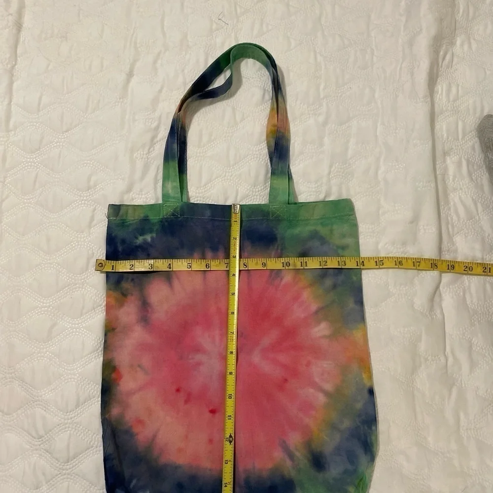 Hand crafted tie dye tote small reusable